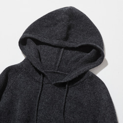 ★現貨★ 成人休閒風針織連帽衫。 100%羊毛，深灰色，貨號241005-4 第2張的照片