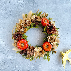 ミモザとユーカリ＆ローズマリーのナチュラルスワッグ ドライフラワー