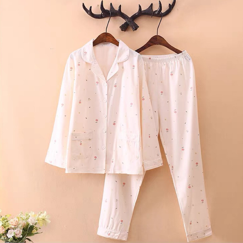 春秋、パジャマ、上下セット、長袖、コットン100％、レディース、部屋着