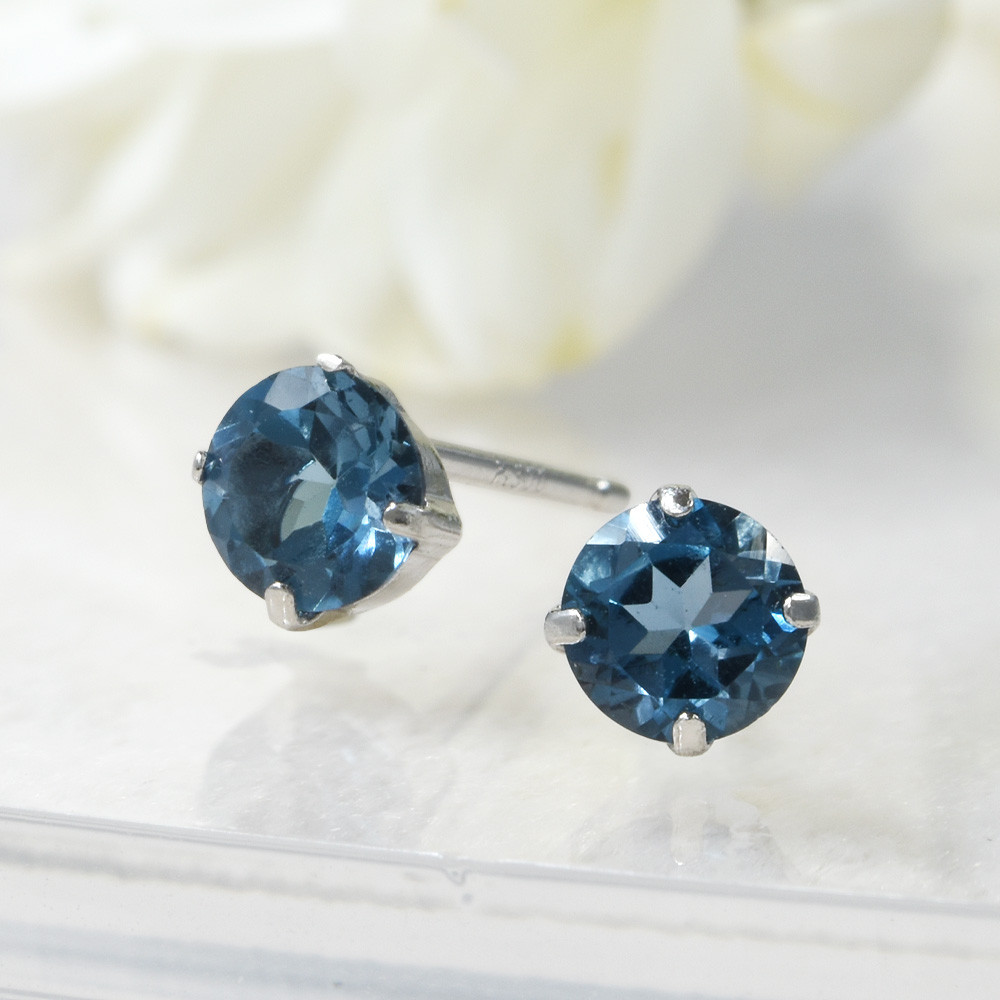 プラチナ900 ロンドンブルートパーズ ピアス CK065CIBSN