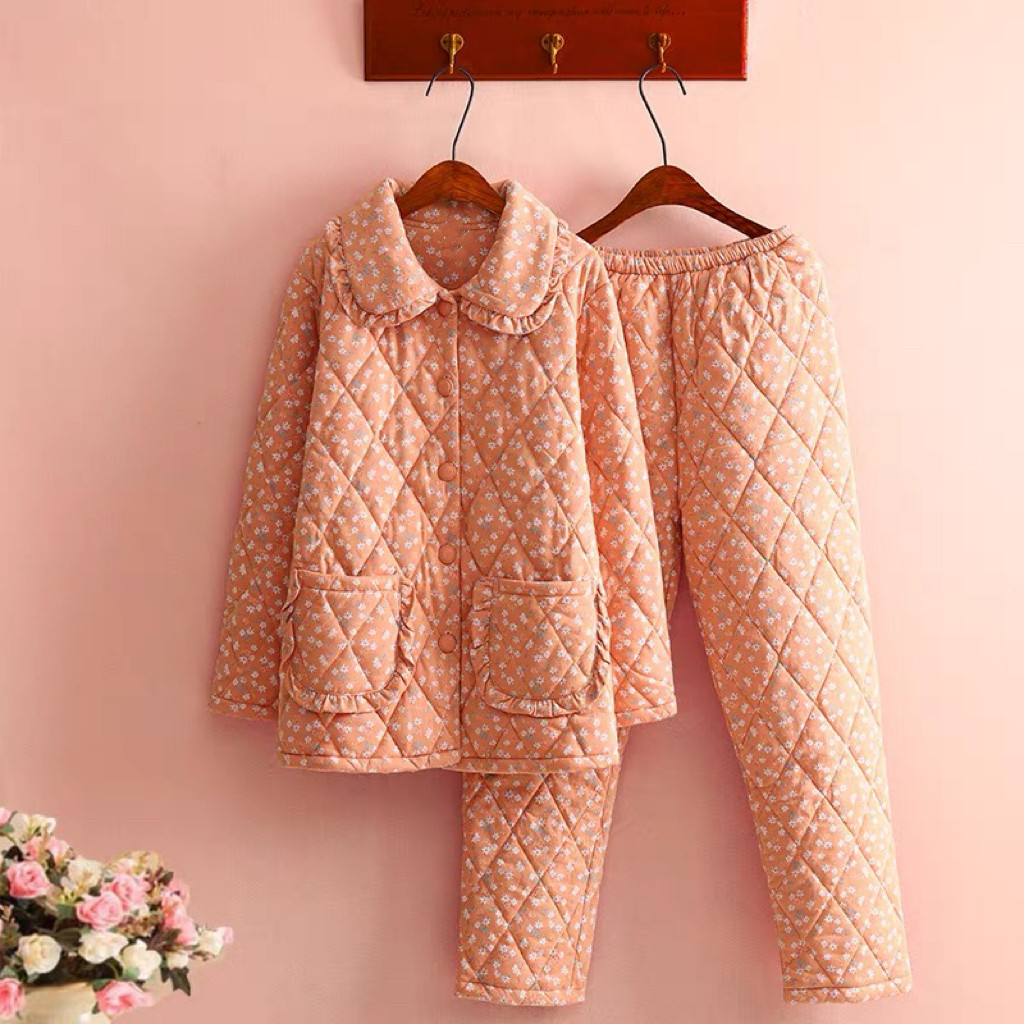 冬、パジャマ、上下セット、長袖、コットン100％、レディース、部屋着