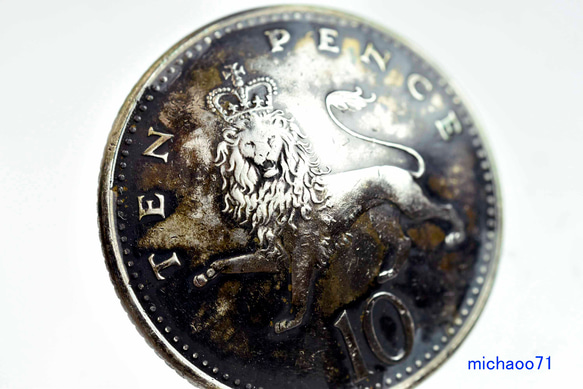 コインコンチョ／ボタンドーム型（ヴィンテージコイン）12489-452　ボタン　コンチョ　 ハンドメイドのコイン 1枚目の画像