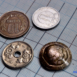 コインコンチョ／ボタンドーム型（ヴィンテージコイン）12494-452　ボタン　コンチョ　 ハンドメイドのコイン 4枚目の画像
