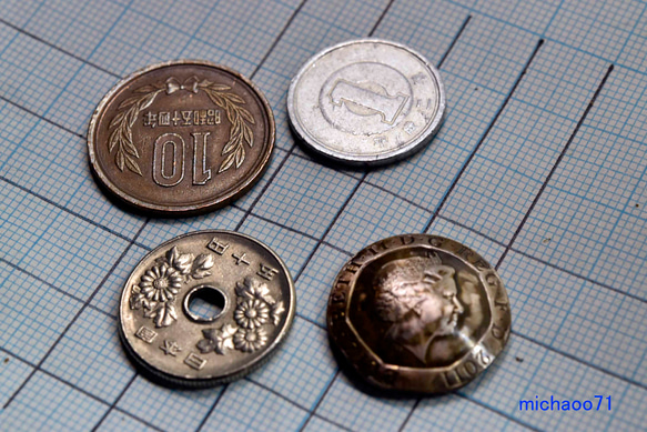 コインコンチョ／ボタンドーム型（ヴィンテージコイン）12494-452　ボタン　コンチョ　 ハンドメイドのコイン 4枚目の画像