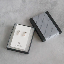 永遠－淡水パール×キュービックジルコニア リースピアス（シルバー） 11枚目の画像