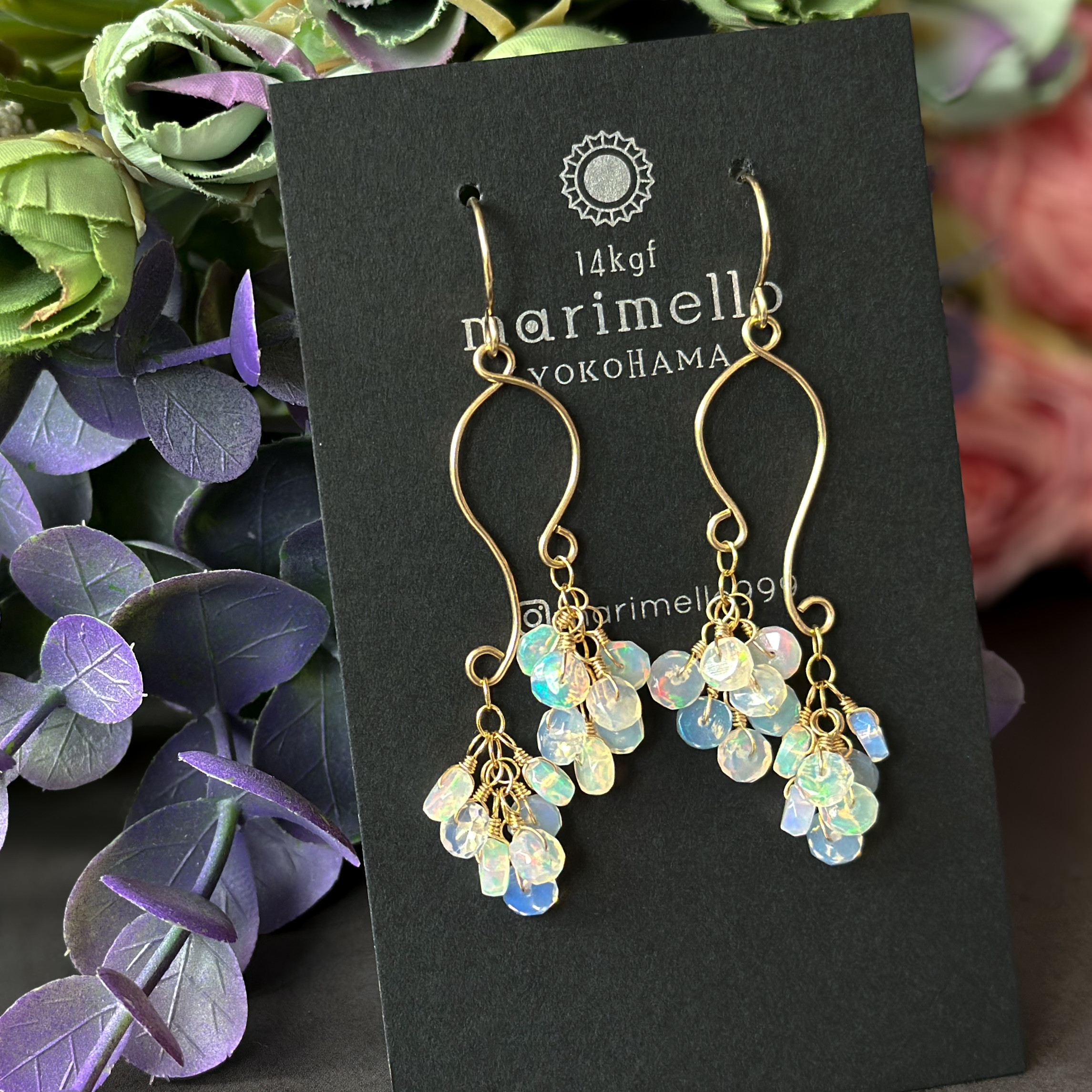 14kgf*エチオピア産オパールのオリエンタルピアス／イヤリング