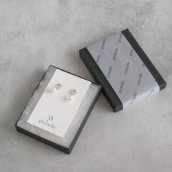 永遠－淡水パール×キュービックジルコニア リースイヤリング（シルバー） 9枚目の画像