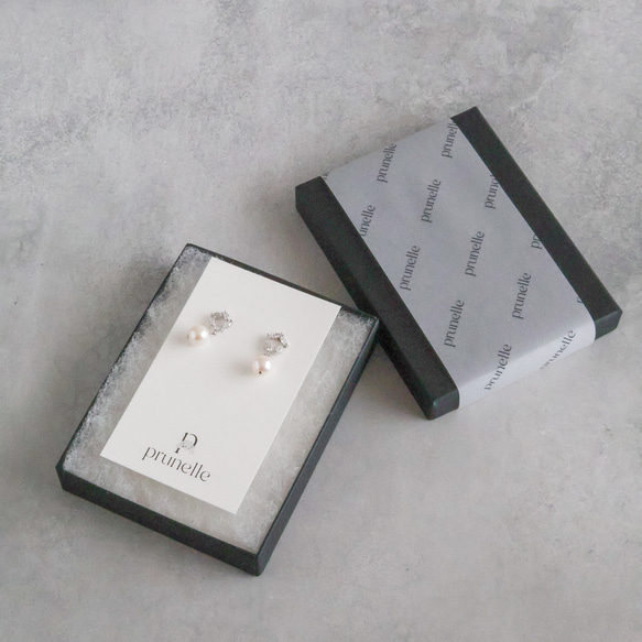 永遠－淡水パール×キュービックジルコニア リースイヤリング（シルバー） 9枚目の画像