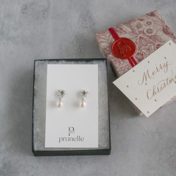 永遠－淡水パール×キュービックジルコニア リースイヤリング（シルバー） 1枚目の画像