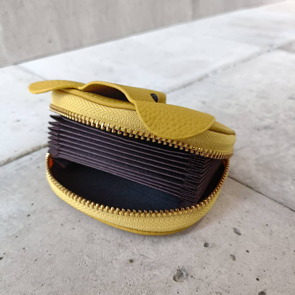 【本革】ゾウさんデザイン 本革カードケース／じゃばら式収納／コンパクト財布 大人カワイイ 癒しグッズ　GZCH-B001 14枚目の画像