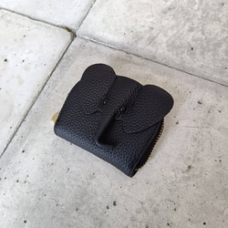 【本革】ゾウさんデザイン 本革カードケース／じゃばら式収納／コンパクト財布 大人カワイイ 癒しグッズ　GZCH-B001 2枚目の画像