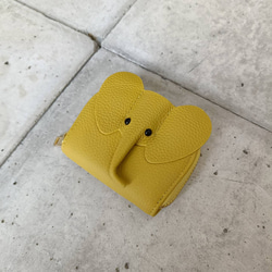 【本革】ゾウさんデザイン 本革カードケース／じゃばら式収納／コンパクト財布 大人カワイイ 癒しグッズ　GZCH-B001 6枚目の画像