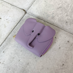 【本革】ゾウさんデザイン 本革カードケース／じゃばら式収納／コンパクト財布 大人カワイイ 癒しグッズ　GZCH-B001 4枚目の画像