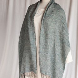 網代柄　ぬくもり　手織り紬ストール 1枚目の画像