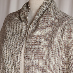 網代柄　ぬくもり　手織り紬ストール 1枚目の画像