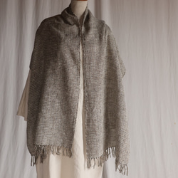 網代柄　ぬくもり　手織り紬ストール 2枚目の画像