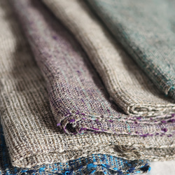 網代柄　ぬくもり　手織り紬ストール 5枚目の画像