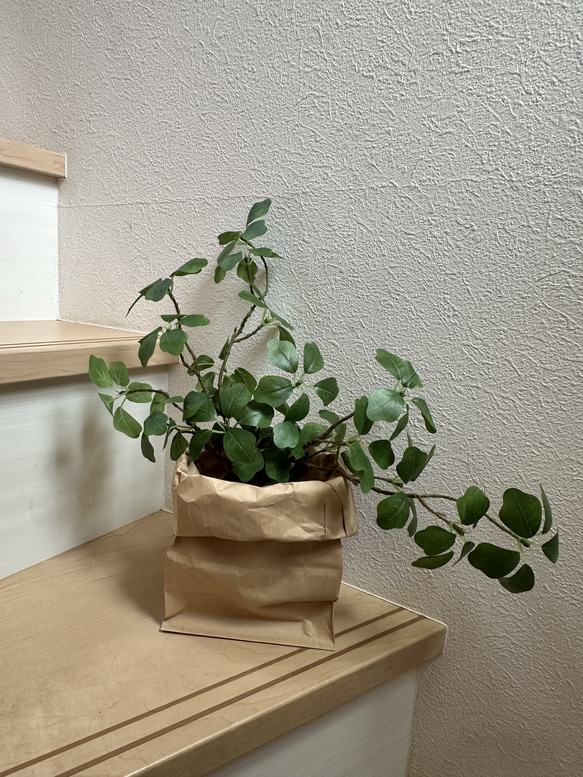 [送料込み] ドウダンツツジN8　クラフト袋セット フェイクグリーン　人工観葉植物 1枚目の画像