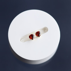 ガーネットのマロンファセットカットアクセサリーセット 5枚目の画像