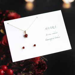 ガーネットのマロンファセットカットアクセサリーセット 2枚目の画像