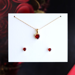 ガーネットのマロンファセットカットアクセサリーセット 1枚目の画像