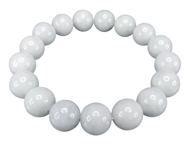 逸品良質天然石ラベンダーひすい本翡翠約12.5mm大玉数珠ブレスレット