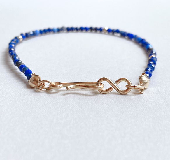 [14kgf]B11 ラピスラズリ　ブレスレット 4枚目の画像