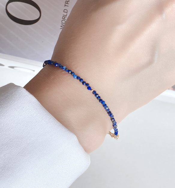 [14kgf]B11 ラピスラズリ　ブレスレット 3枚目の画像