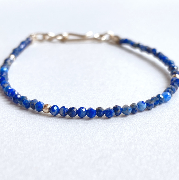 [14kgf]B11 ラピスラズリ　ブレスレット 5枚目の画像