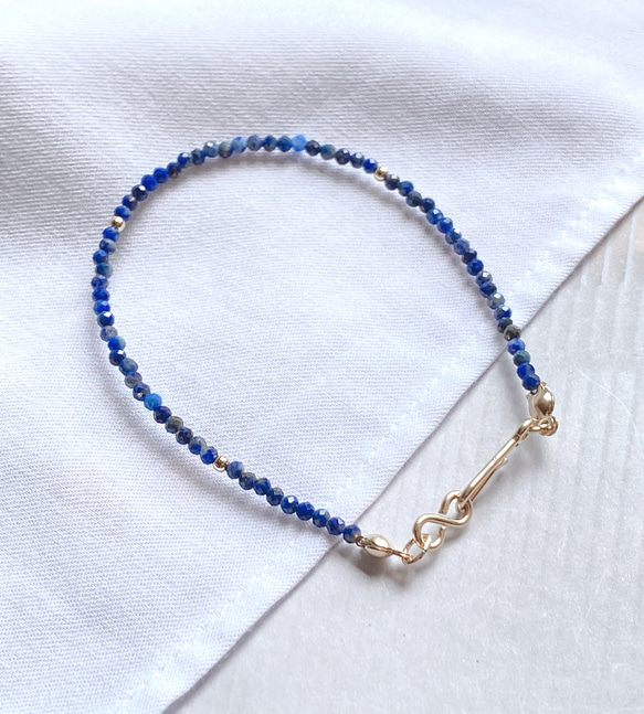 [14kgf]B11 ラピスラズリ　ブレスレット 2枚目の画像