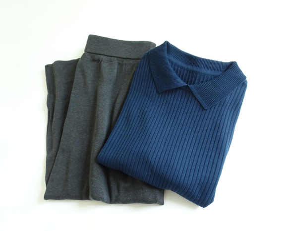 秋冬福袋 <翻領寬羅紋針織衫> <針織闊腿褲> 第8張的照片