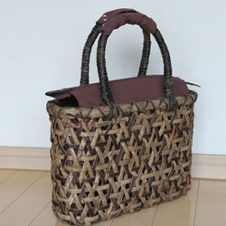 竹 麻の葉編みのバック 受注制作品 送料無料 かごバッグ Basketry 通販