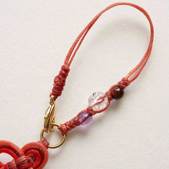 【神在月限定】赤めのう勾玉のバッグチャーム 6枚目の画像