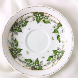 【受注制作】すずらんバスケット カップ＆ソーサー　鈴蘭　スズラン　花柄　花籠　食器 3枚目の画像