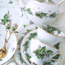 【受注制作】すずらんバスケット カップ＆ソーサー　鈴蘭　スズラン　花柄　花籠　食器 7枚目の画像