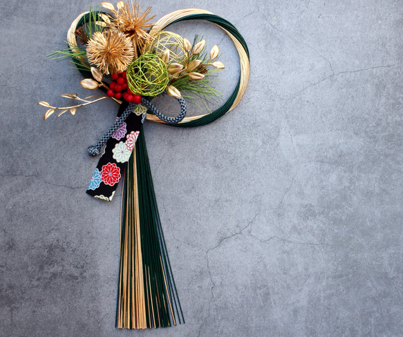 【早割お正月2026】☆新作☆ふたば松葉お正月水引飾り 5枚目の画像