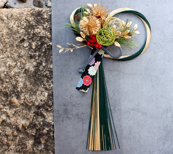 【早割お正月2026】☆新作☆ふたば松葉お正月水引飾り 3枚目の画像