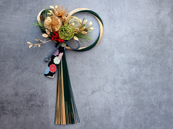 【早割お正月2026】☆新作☆ふたば松葉お正月水引飾り 4枚目の画像