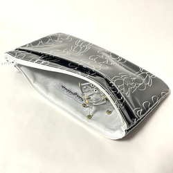 フラットポーチ（ポケット付き）ハワイアン生地でマスクケースやコスメなどマルチに使えるポーチ 3枚目の画像