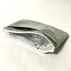 フラットポーチ（ポケット付き）ハワイアン生地でマスクケースやコスメなどマルチに使えるポーチ 3枚目の画像