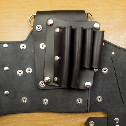 トリマー向き】 本革 8丁差し シザーケース (オールブラック) TSC-13