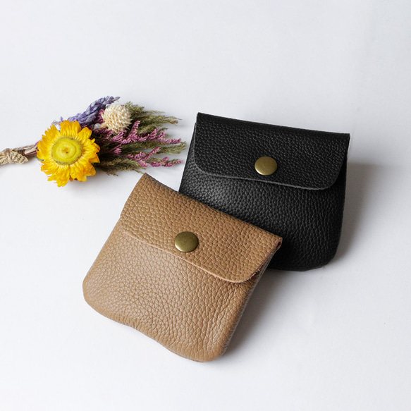 ソフトな本革レザーコンパクト コインケースーミニ財布 メンズ レディース カードケース 小銭入れ プレゼント　軽い 1枚目の画像