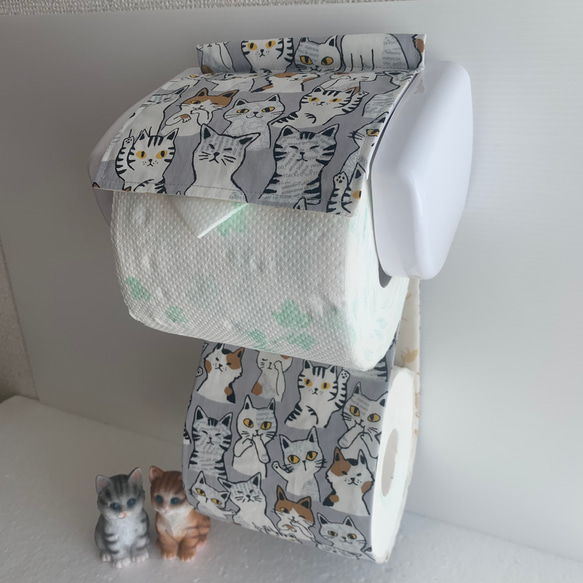 トイレットペーパーホルダーカバー☆猫ちゃんいっぱい☆3カラー バス
