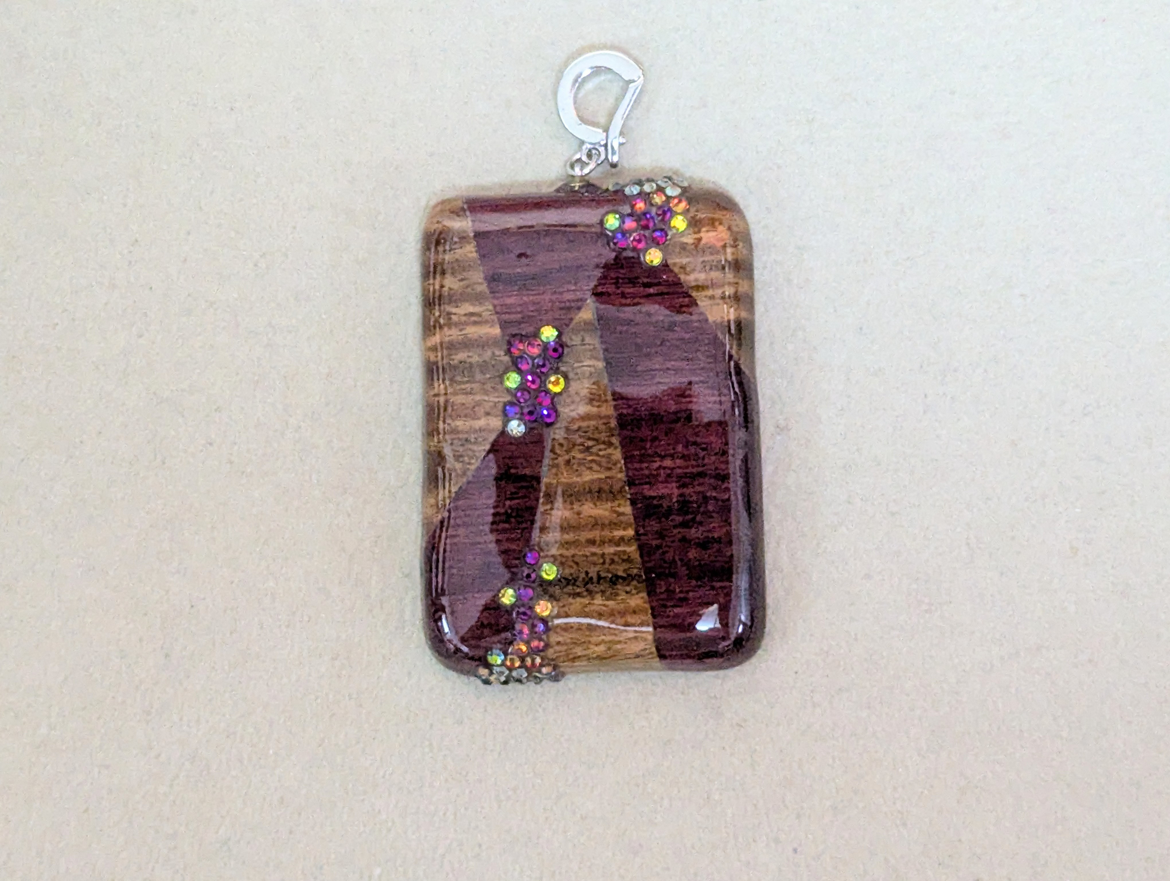 木製　ペンダントトップ　（　寄木細工　）