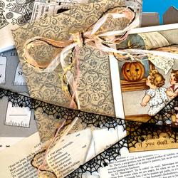 ⭐︎.。Jack-o-lantern。.＊ハロウィンカラーの引き揃え糸5m & 蜘蛛の糸レースリボン60cm セットB 3枚目の画像