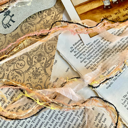 ⭐︎.。Jack-o-lantern。.＊ハロウィンカラーの引き揃え糸5m & 蜘蛛の糸レースリボン60cm セットB 2枚目の画像