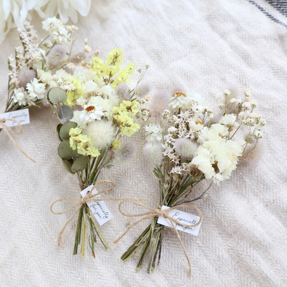 癒しのインテリアミニブーケ＊ドライフラワー花束2本セット（タグ付き） 12枚目の画像