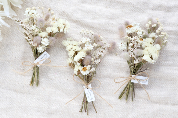 癒しのインテリアミニブーケ＊ドライフラワー花束2本セット（タグ付き） 9枚目の画像