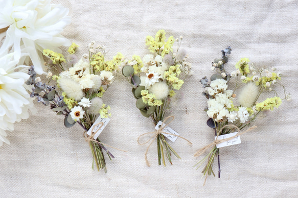 癒しのインテリアミニブーケ＊ドライフラワー花束2本セット（タグ付き） 7枚目の画像