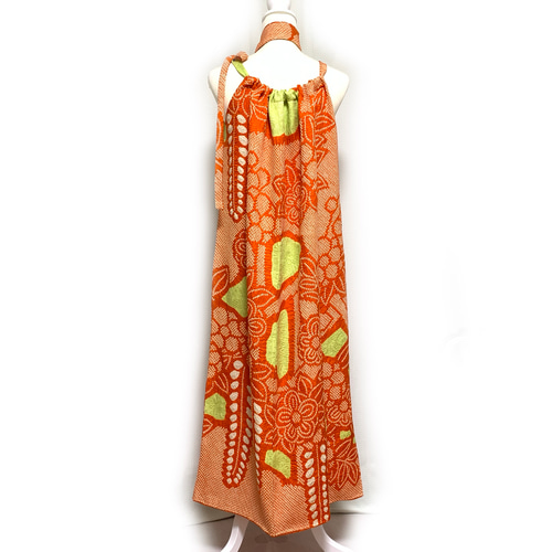 極上【正絹】着物リメイク 豪華総絞りの振袖ドレス／キャミワンピース